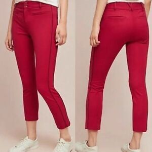 Anthropologie The Essential Slim Trousers in Red Size 2